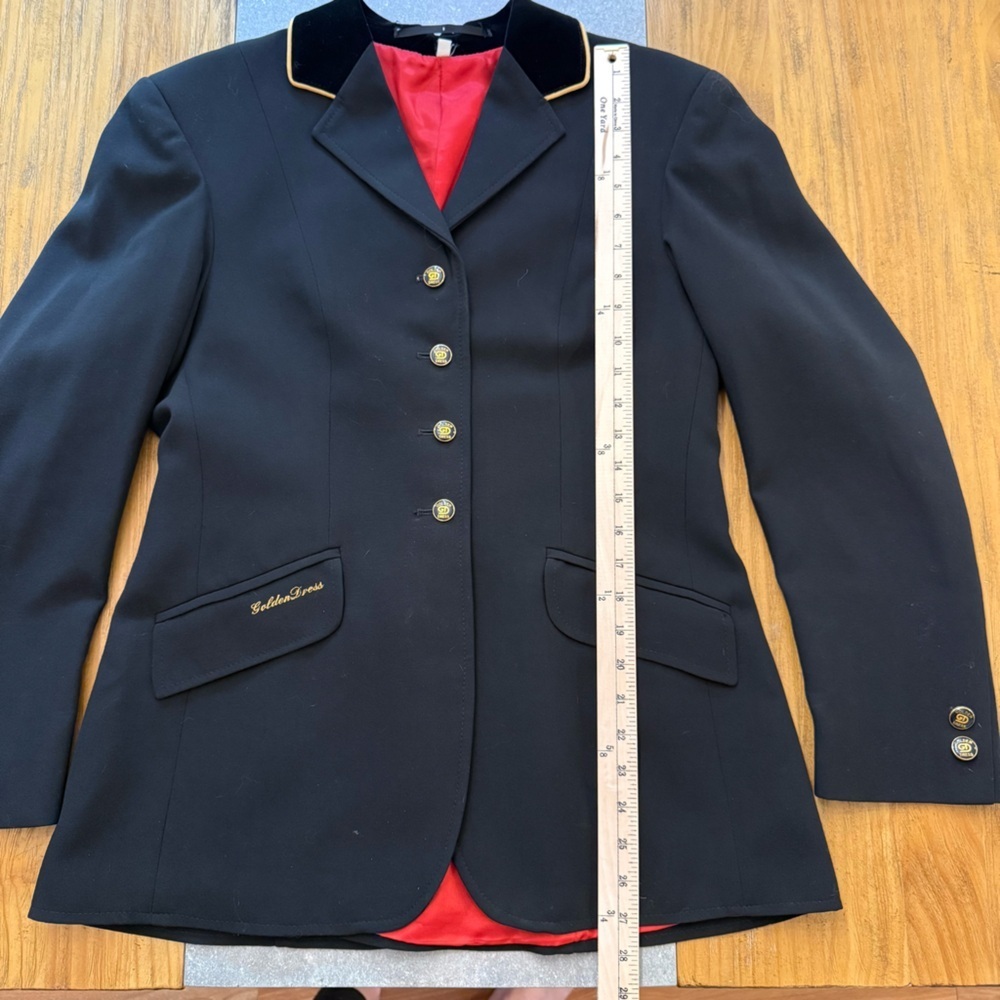 Vintage Golden Dress Black Equestrian Show Jacket Made in Germany Size 14 - Picture 10 of 16